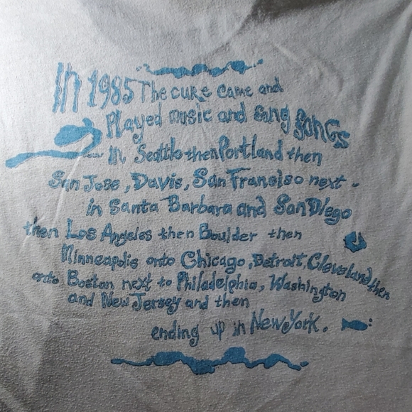 Rare The Cure 1985 tour shirt - Picture 2 of 4